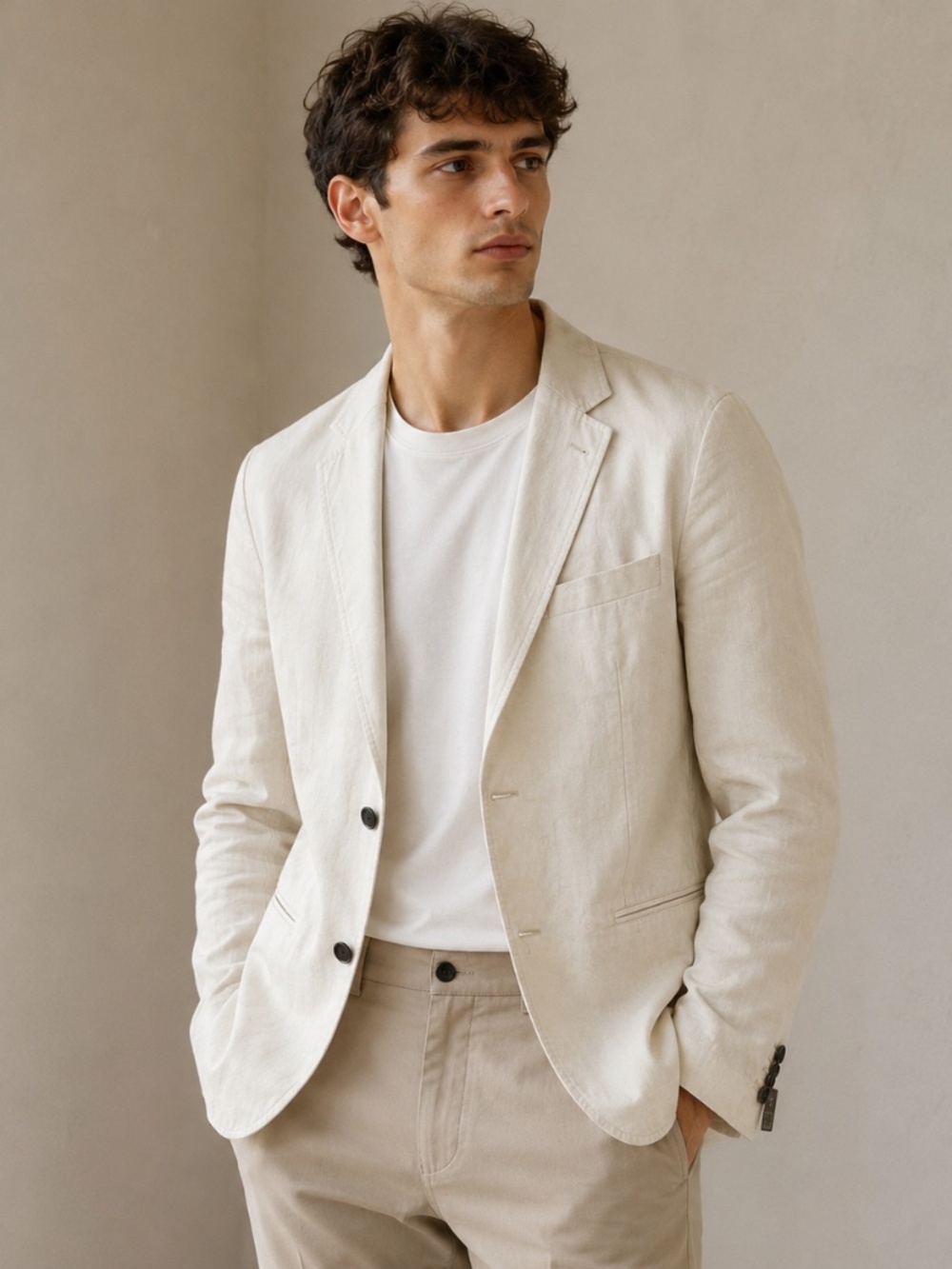 Sisley Linen-Blend Blazer – Made in Morocco – Size M – NWT